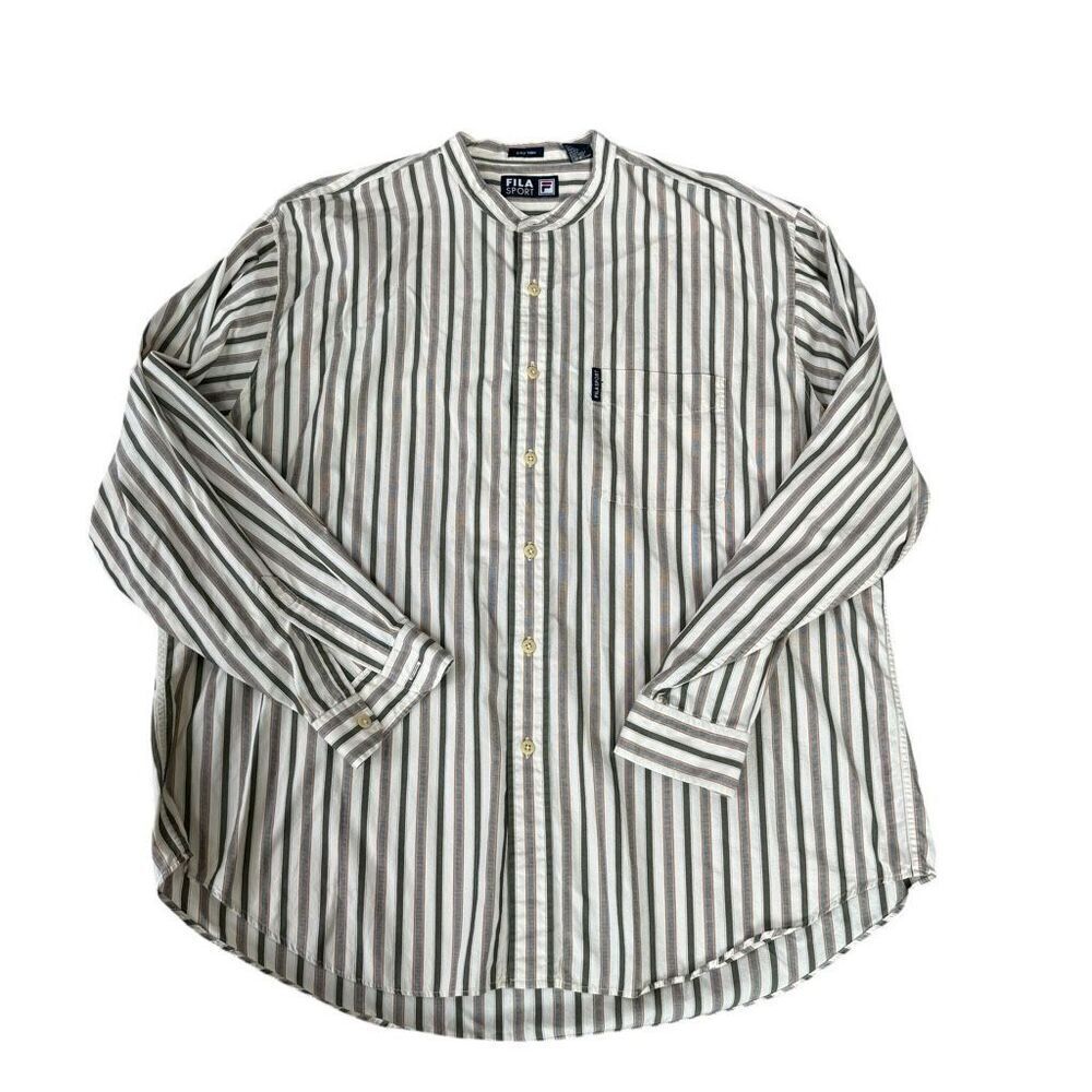 Fila Sport vintage 100% cotton 2ply yearn long-sleeve striped size XL